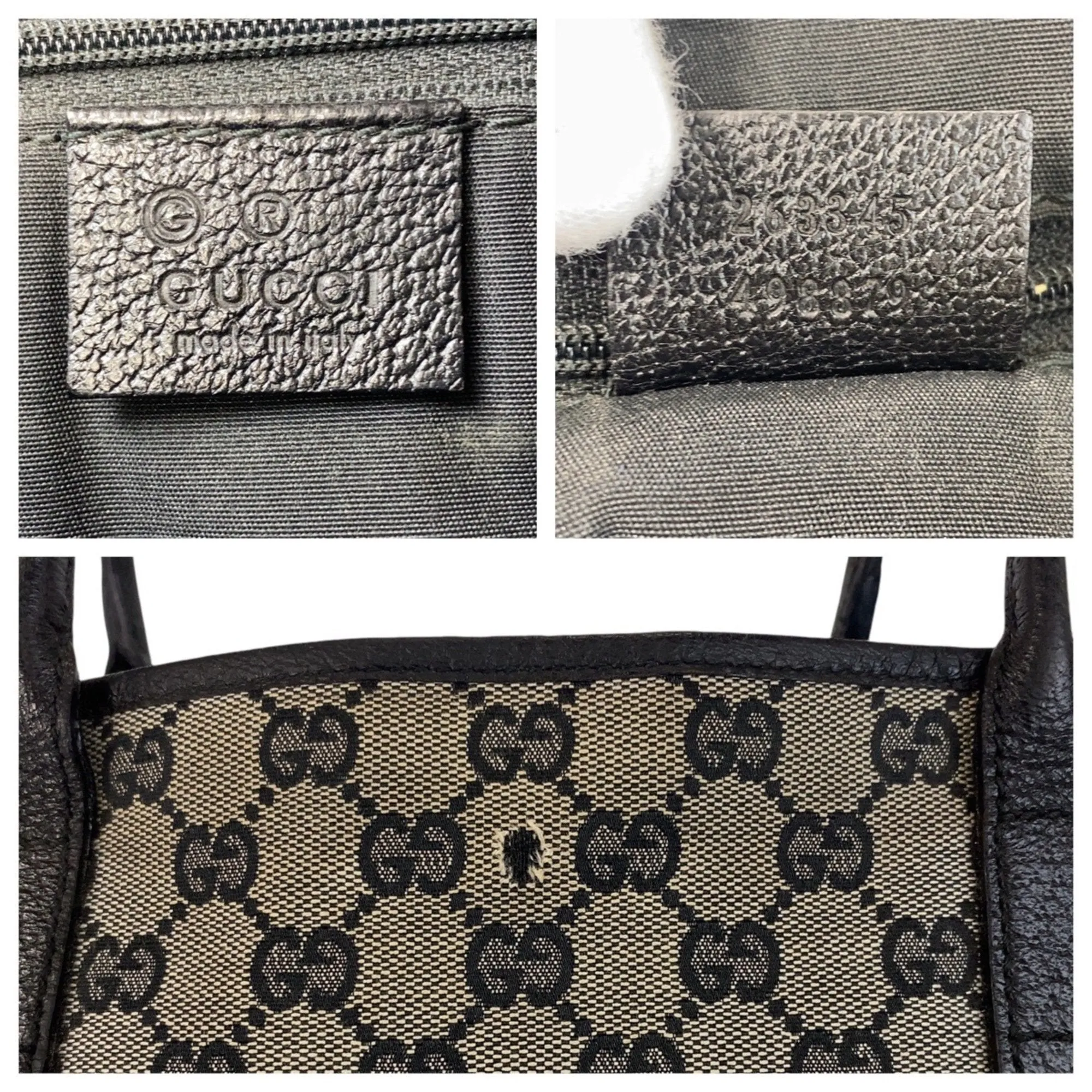 Gucci  Gg Canvas Leather Shoulder Bag Tote Bag (Pre-Owned)