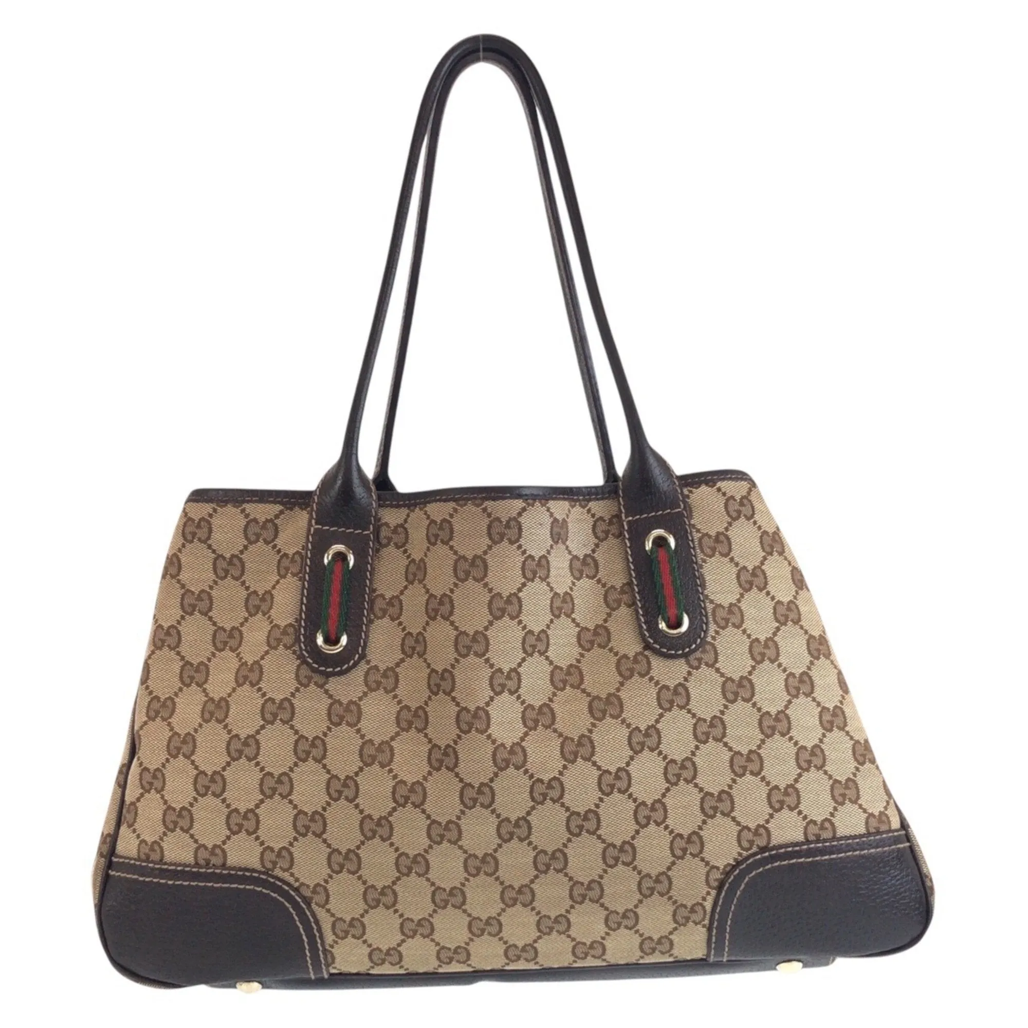 Gucci  Gg Canvas Leather Shoulder Bag Tote Bag (Pre-Owned)