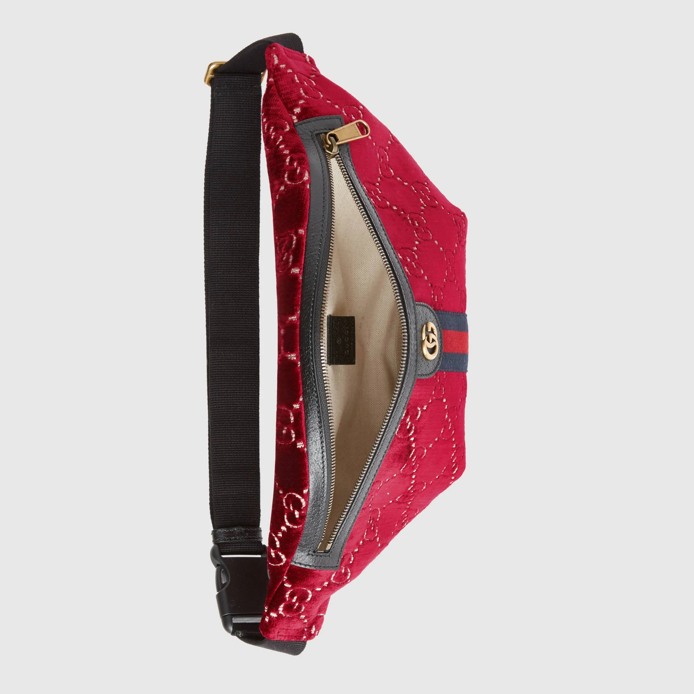 Gucci Gg Monogram Velvet Belt Bag In Cipria