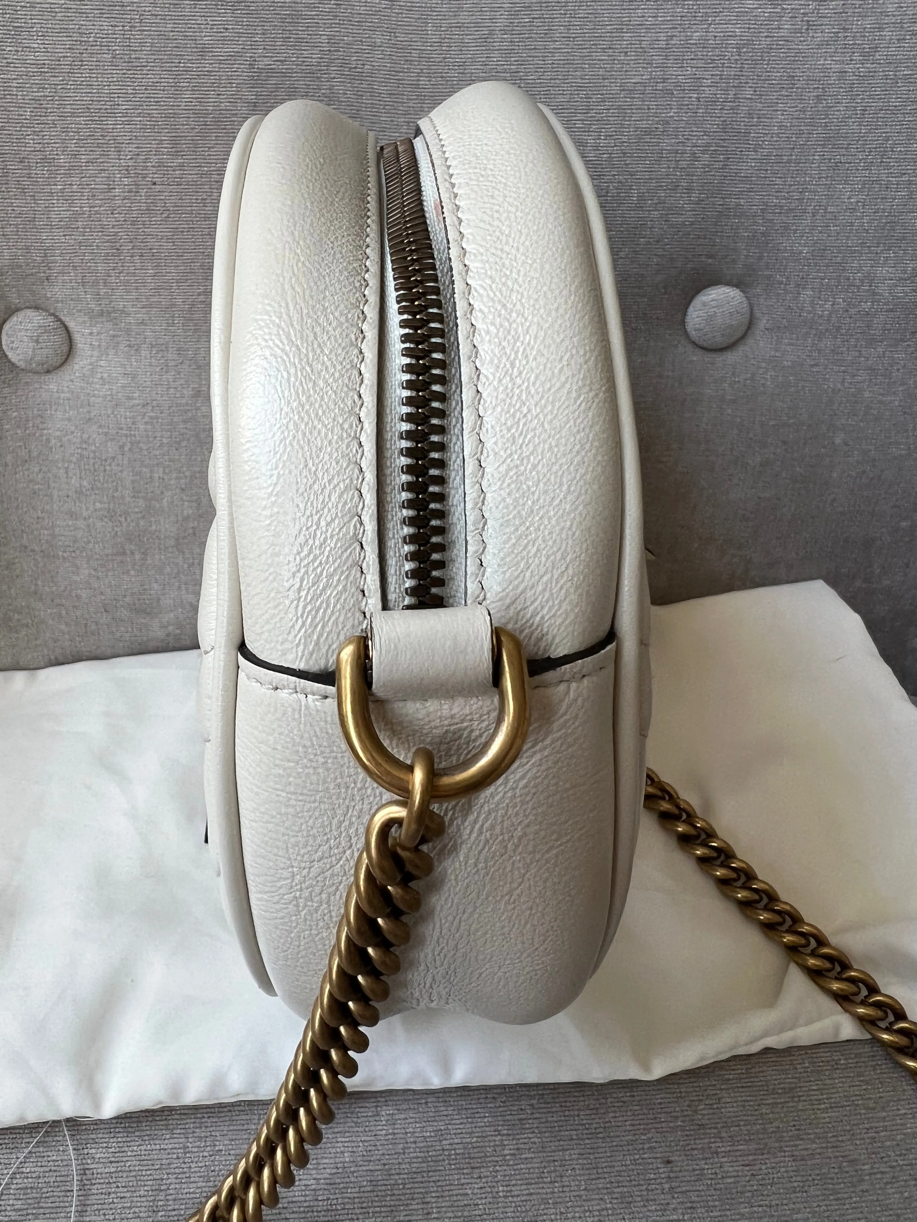 Gucci GG Round White Marmont Small Shoulder Bag (RRP ??1,160)