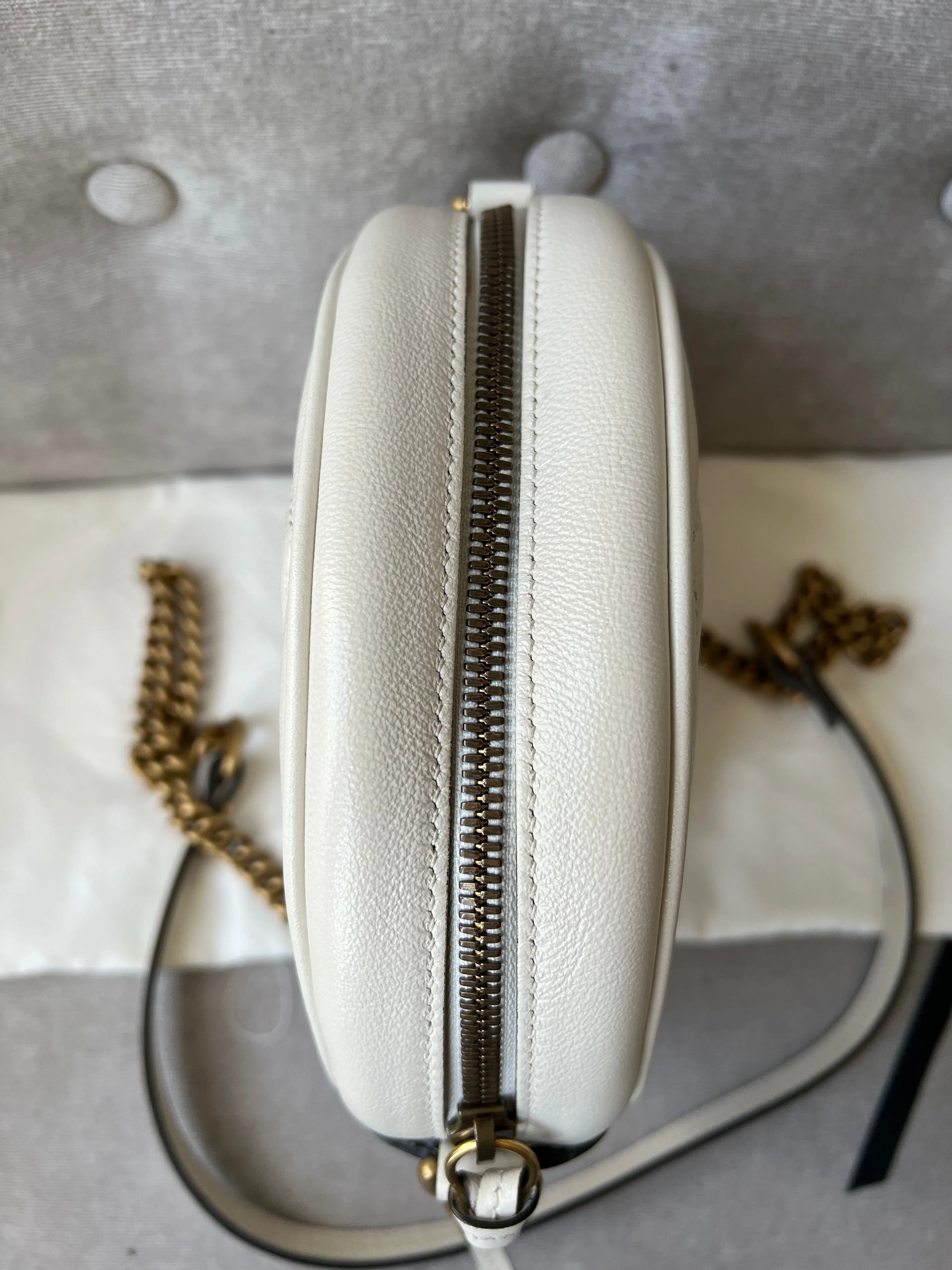 Gucci GG Round White Marmont Small Shoulder Bag (RRP ??1,160)