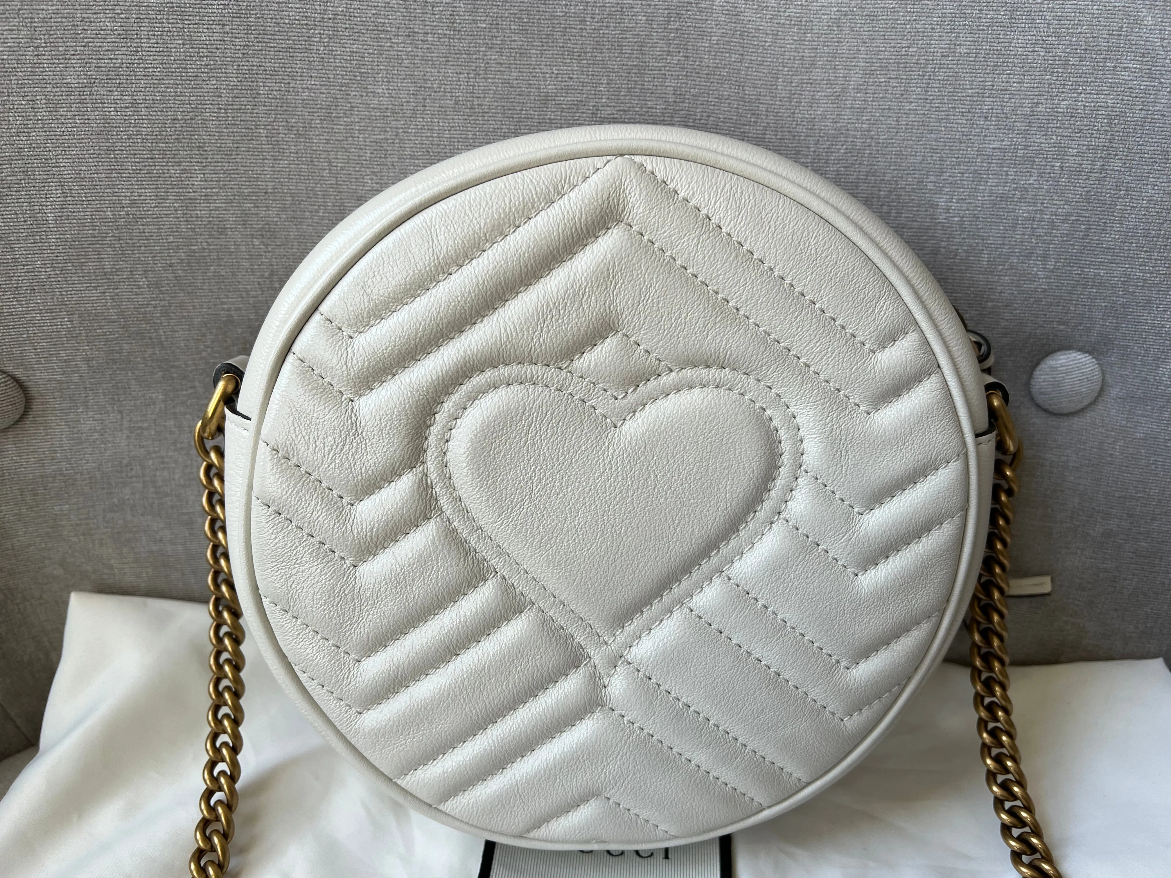 Gucci GG Round White Marmont Small Shoulder Bag (RRP ??1,160)