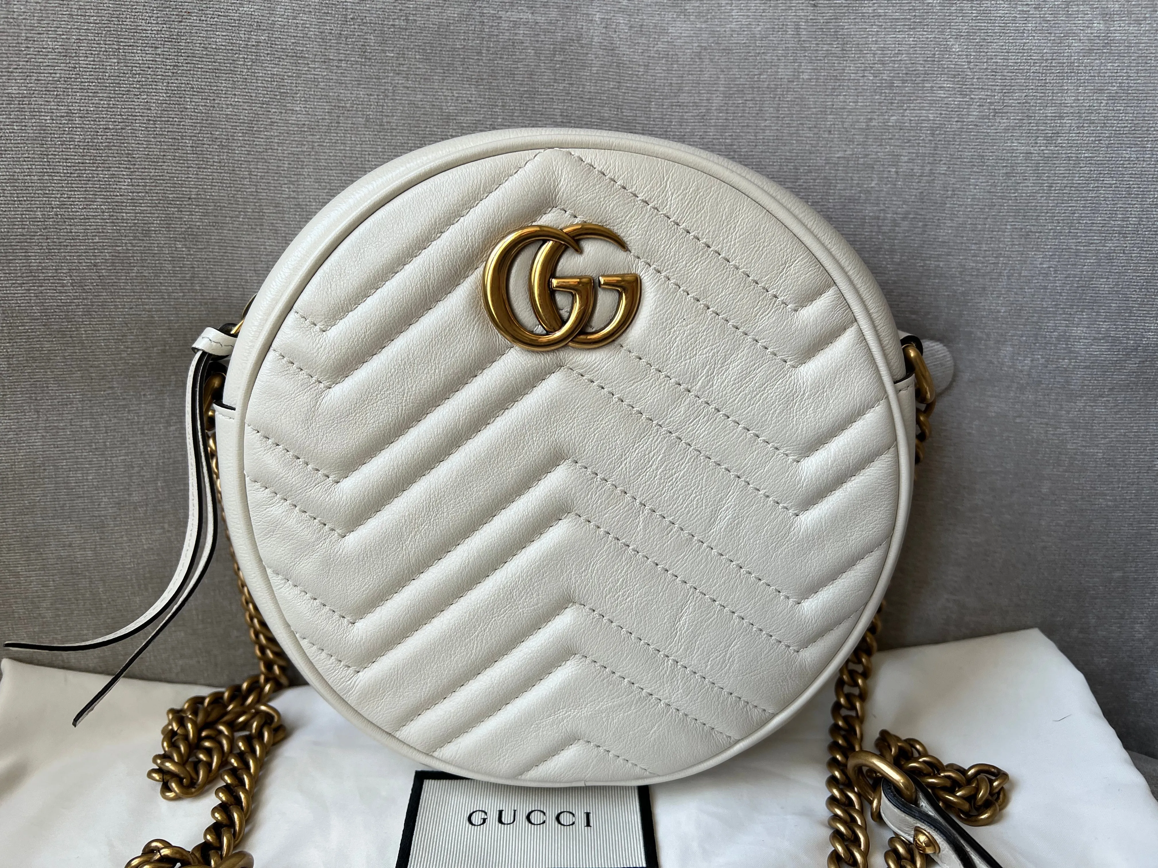 Gucci GG Round White Marmont Small Shoulder Bag (RRP ??1,160)