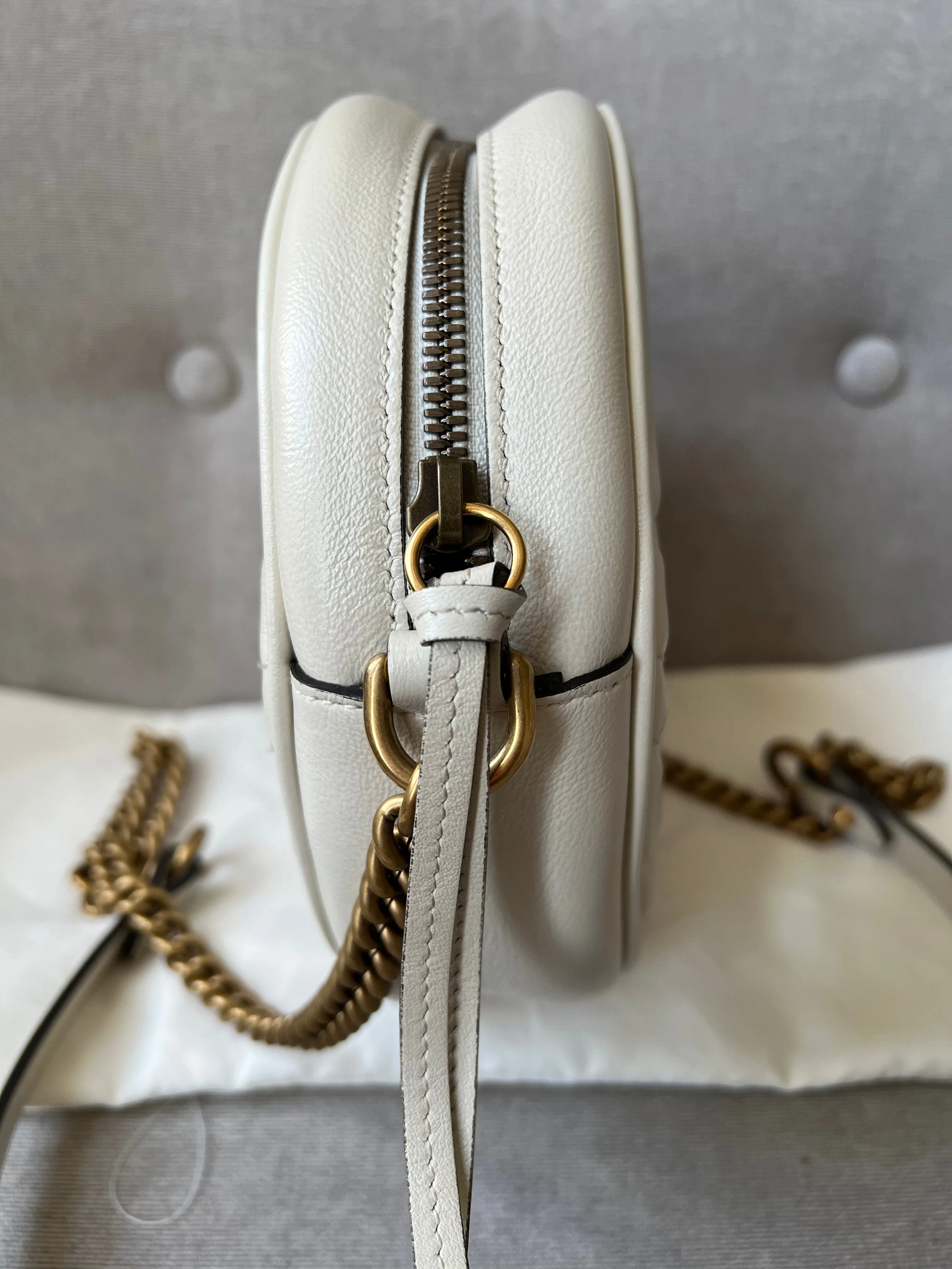 Gucci GG Round White Marmont Small Shoulder Bag (RRP ??1,160)