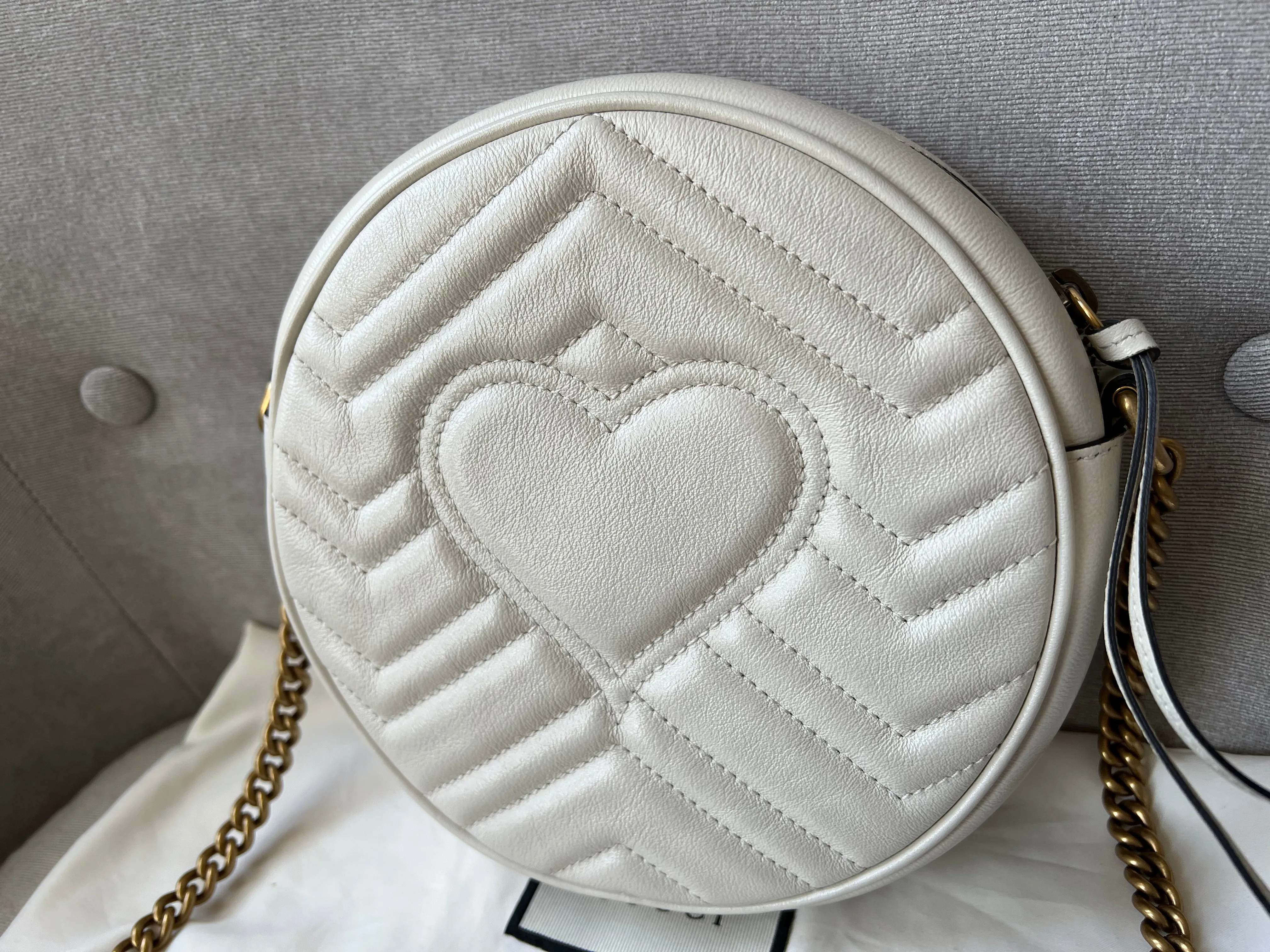 Gucci GG Round White Marmont Small Shoulder Bag (RRP ??1,160)