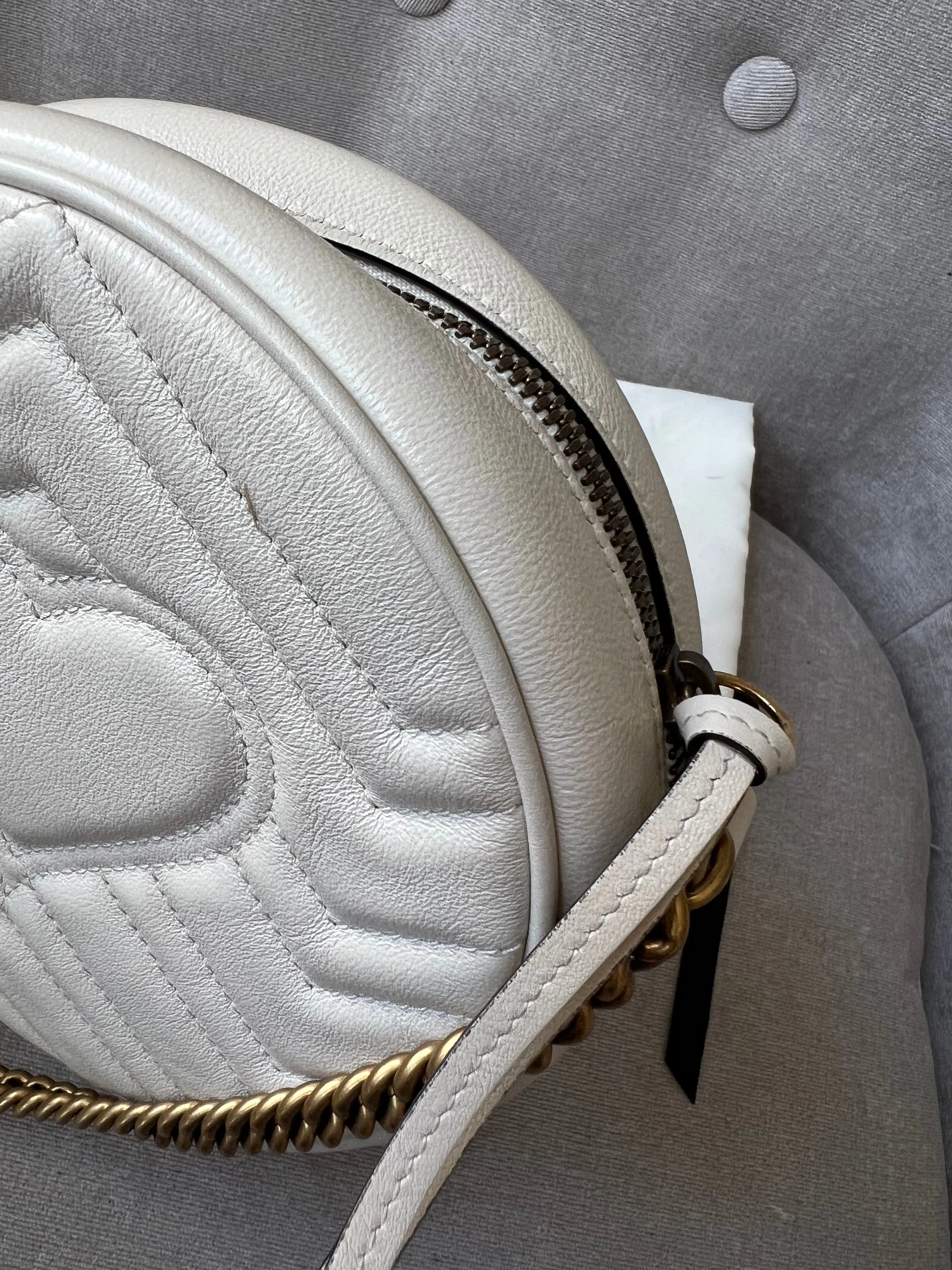Gucci GG Round White Marmont Small Shoulder Bag (RRP ??1,160)