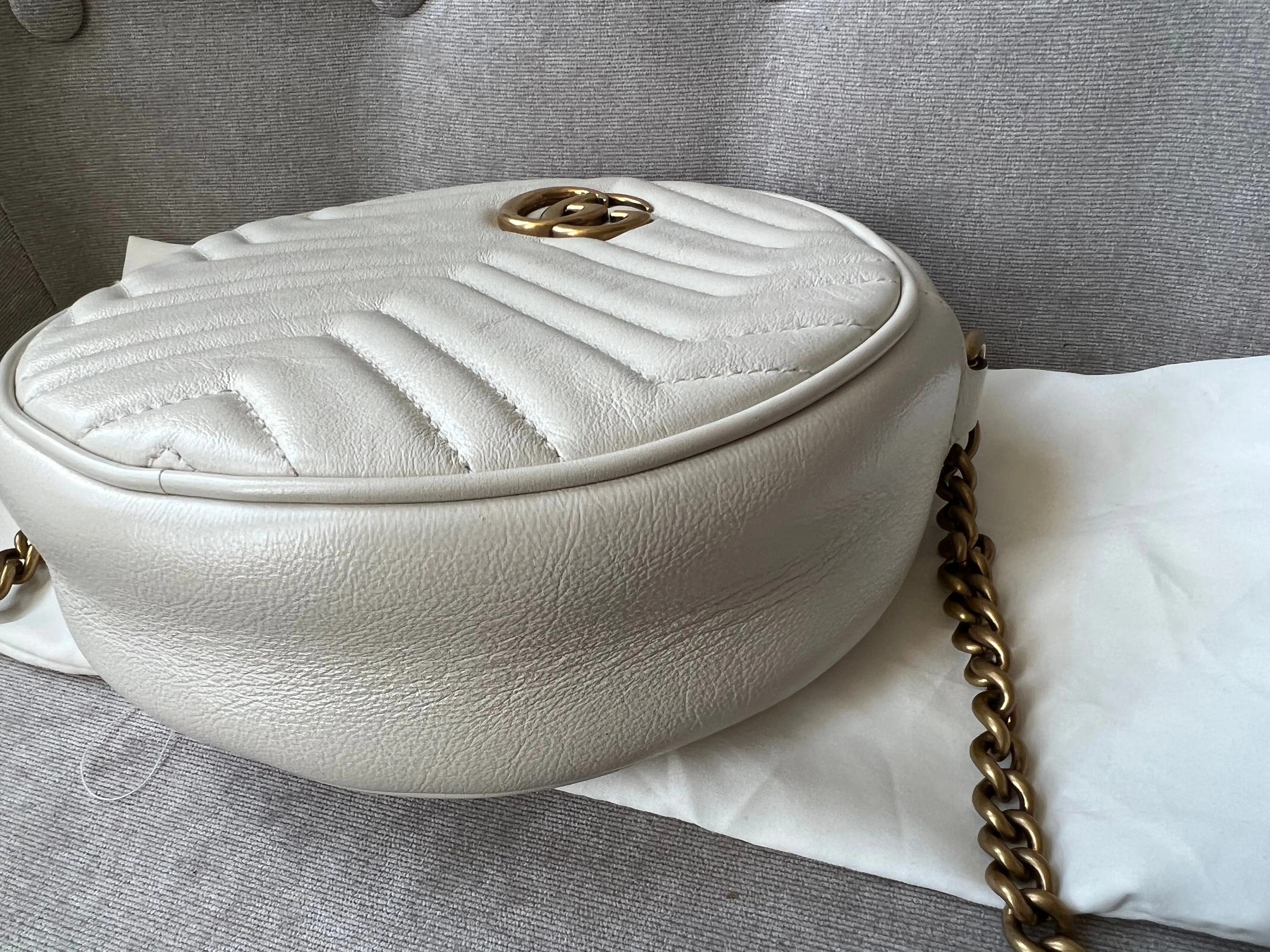 Gucci GG Round White Marmont Small Shoulder Bag (RRP ??1,160)