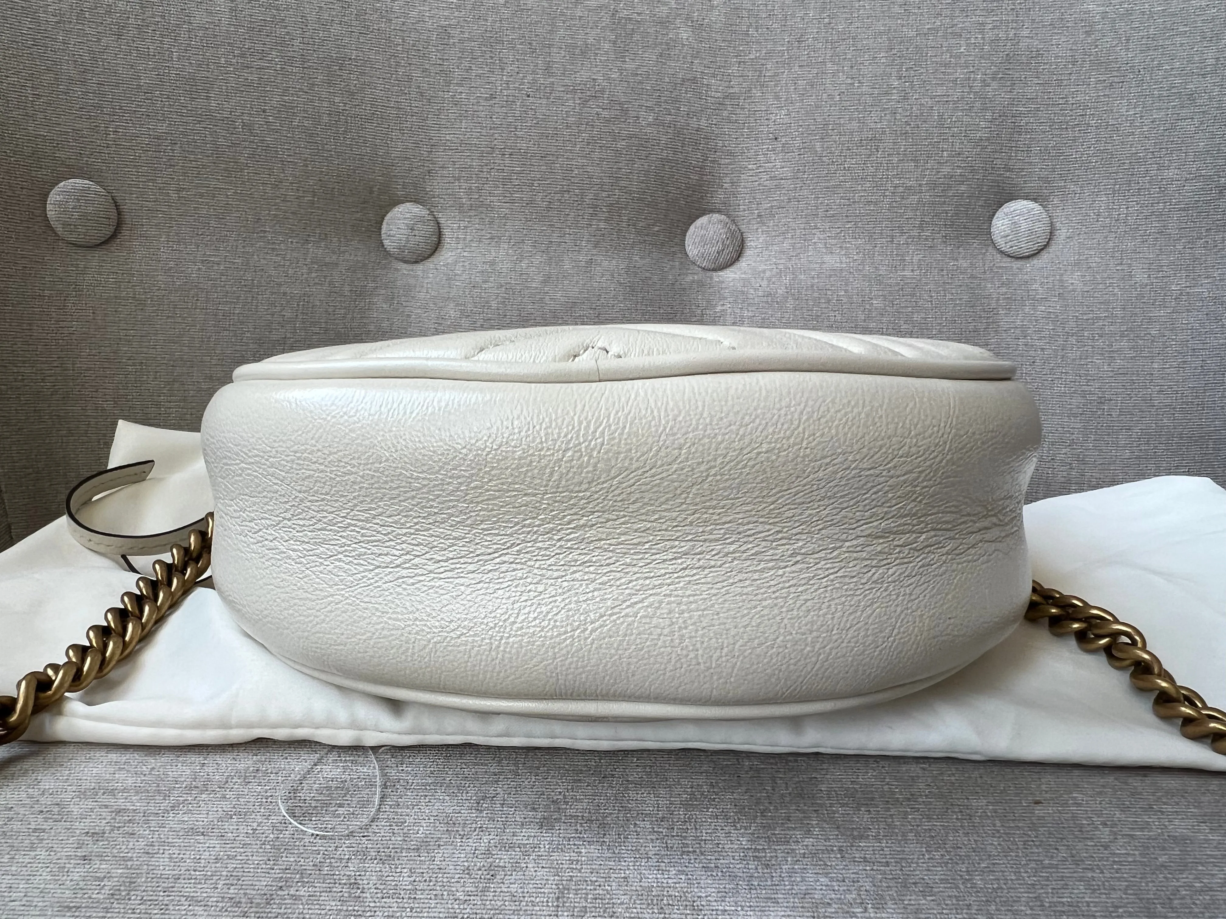Gucci GG Round White Marmont Small Shoulder Bag (RRP ??1,160)