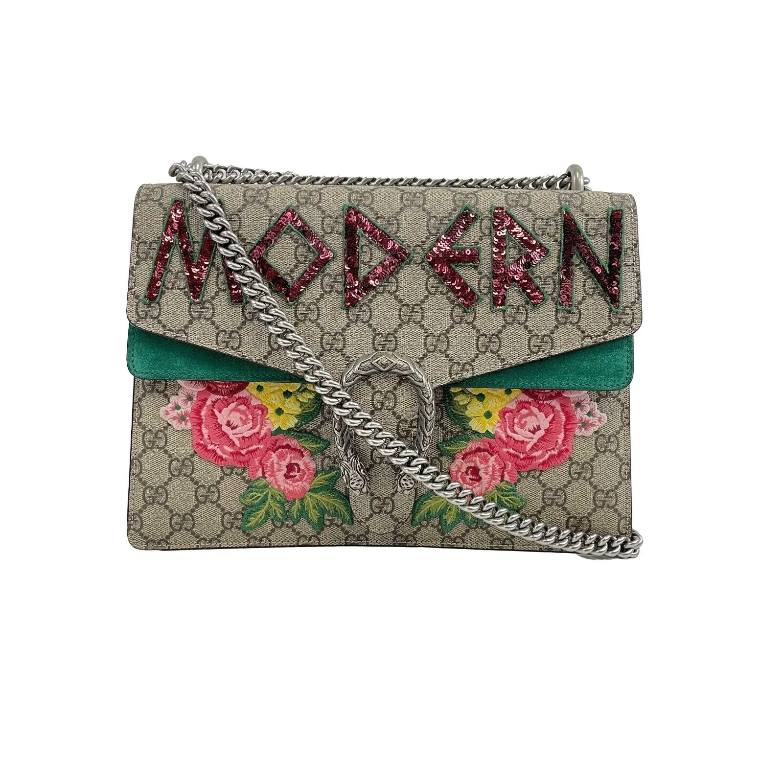 GUCCI - GG Supreme Monogram Embroidered Medium Dionysus Shoulder Bag