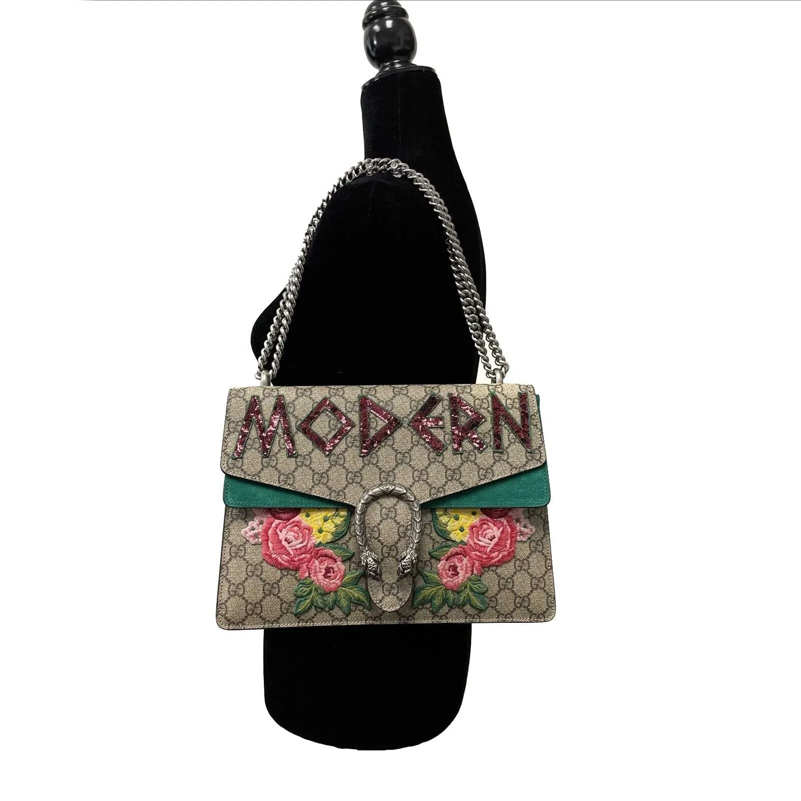 GUCCI - GG Supreme Monogram Embroidered Medium Dionysus Shoulder Bag