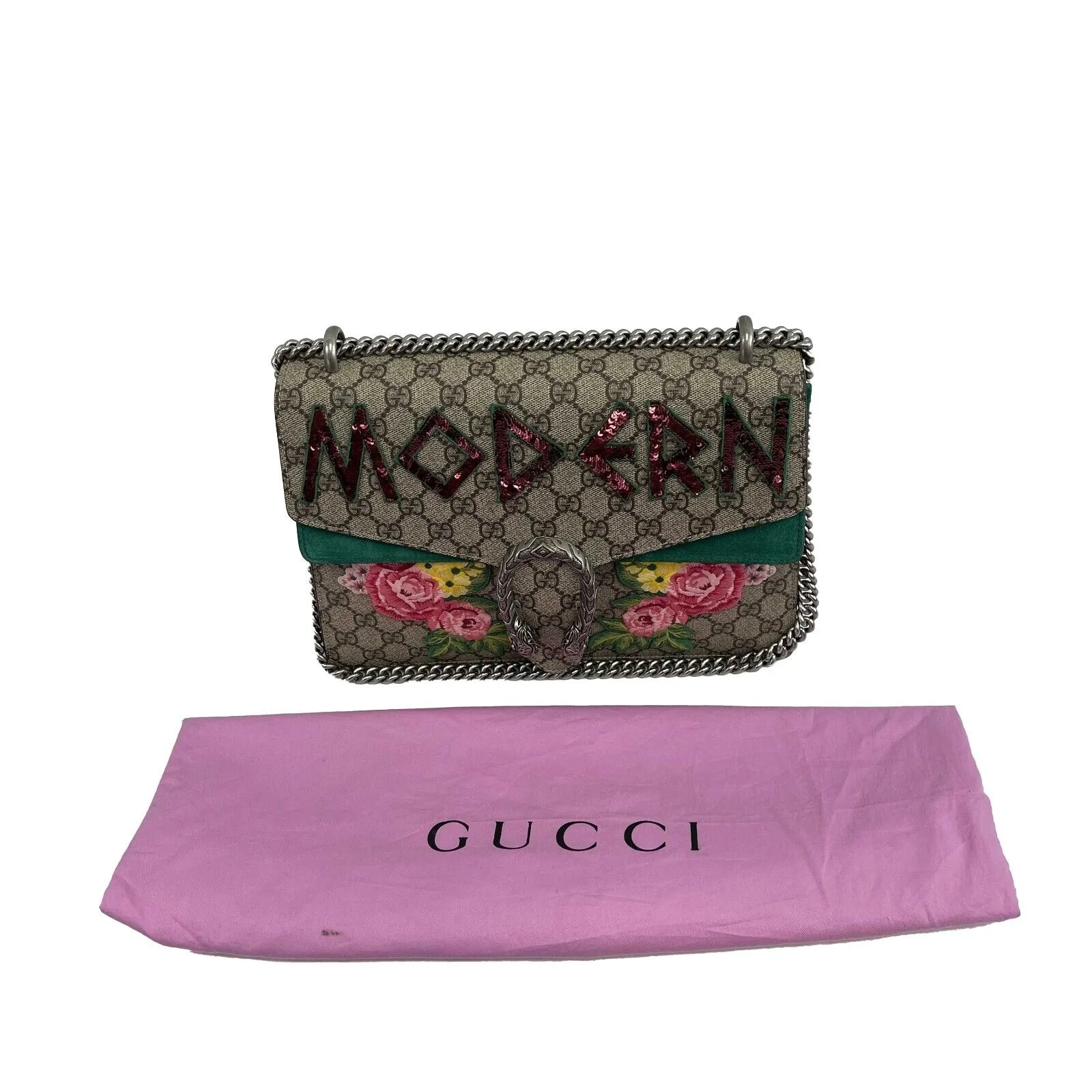 GUCCI - GG Supreme Monogram Embroidered Medium Dionysus Shoulder Bag