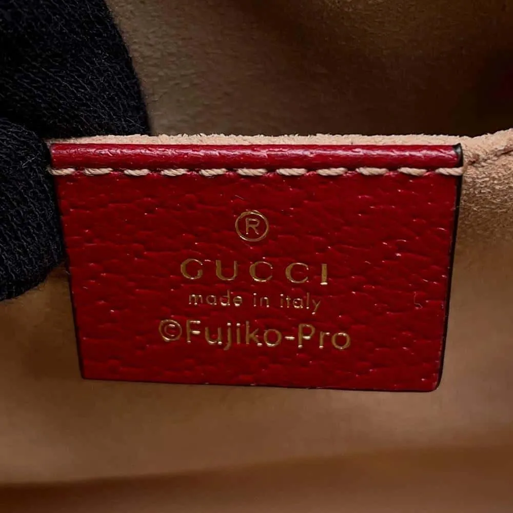 GUCCI GG Supreme Shoulder Bag Doraemon Collaboration Beige/Red 647784 GG SupremeCanvas Leather
