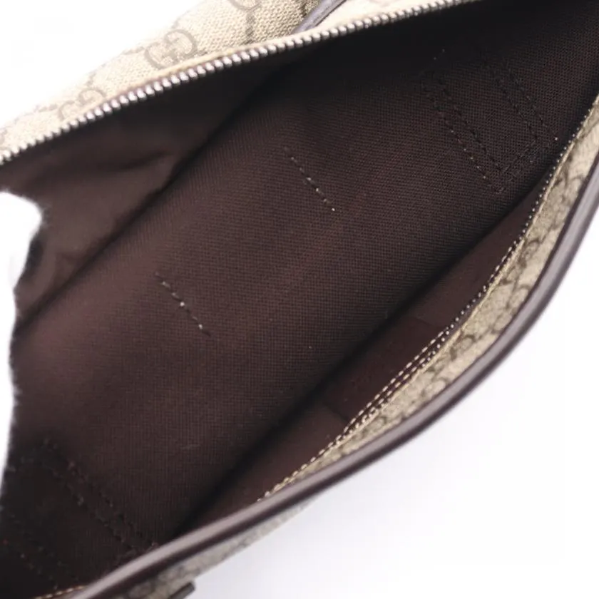 Gucci GG Supreme Shoulder Bag Tote Bag PVC Leather Beige Dark Brown 881530