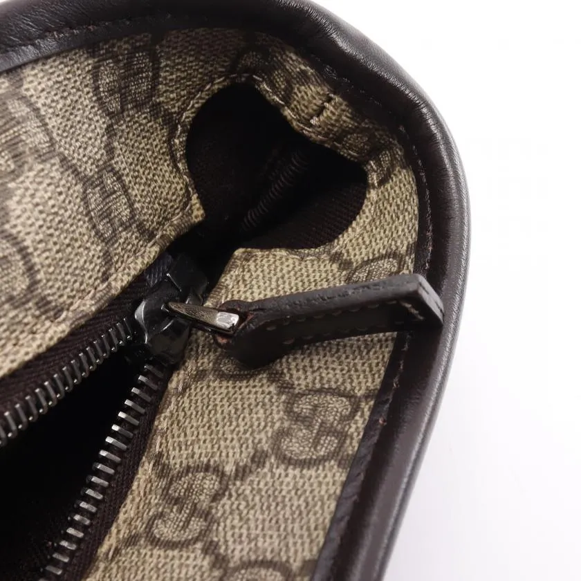 Gucci GG Supreme Shoulder Bag Tote Bag PVC Leather Beige Dark Brown 881530