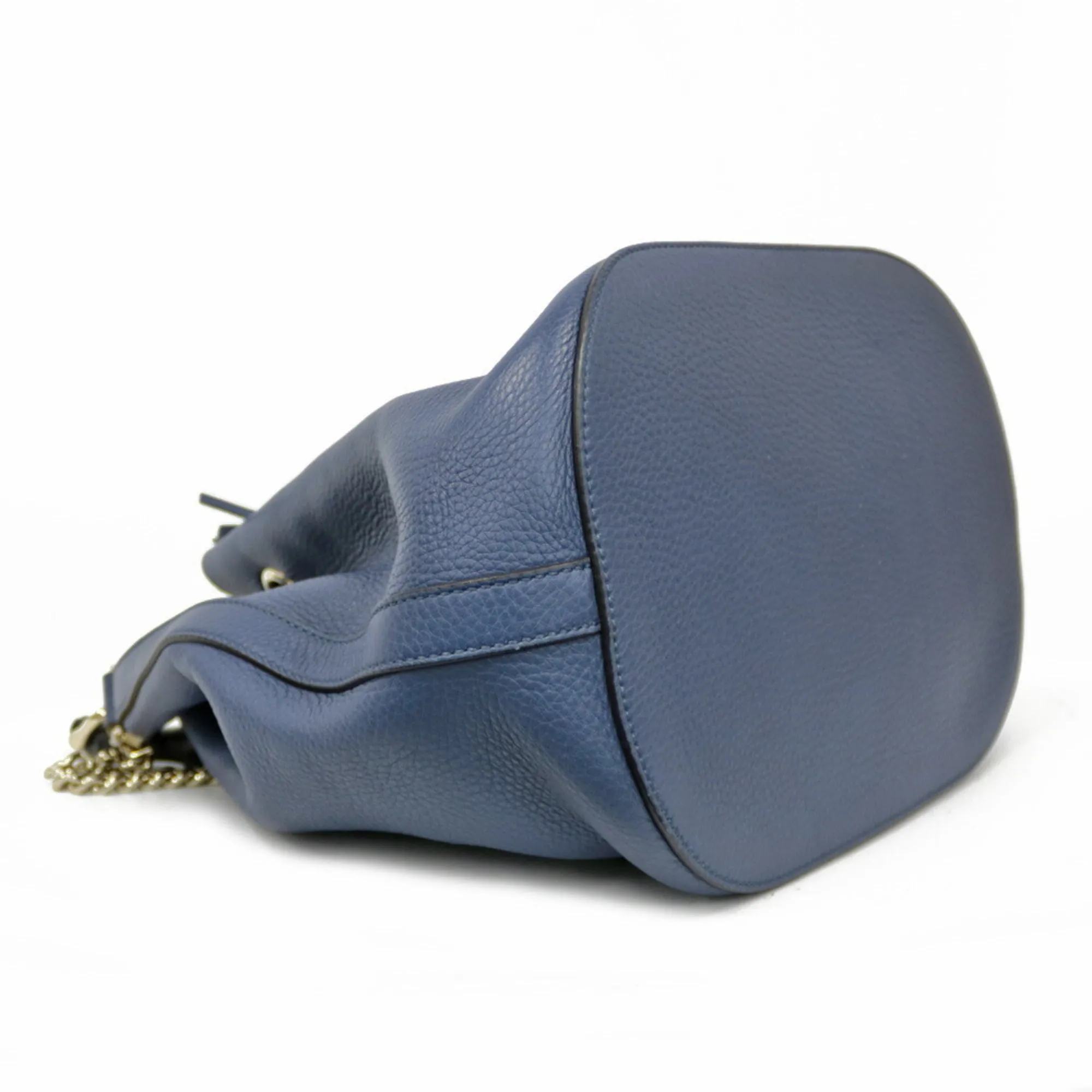 Gucci Handbag Shoulder Bag Chain Bamboo Navy Ladies