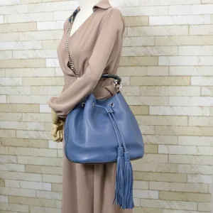Gucci Handbag Shoulder Bag Chain Bamboo Navy Ladies