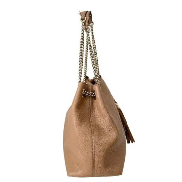 Gucci Leather Soho Medium Chain Shoulder Tote