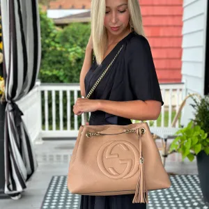 Gucci Leather Soho Medium Chain Shoulder Tote