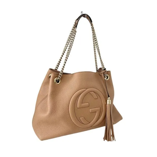 Gucci Leather Soho Medium Chain Shoulder Tote