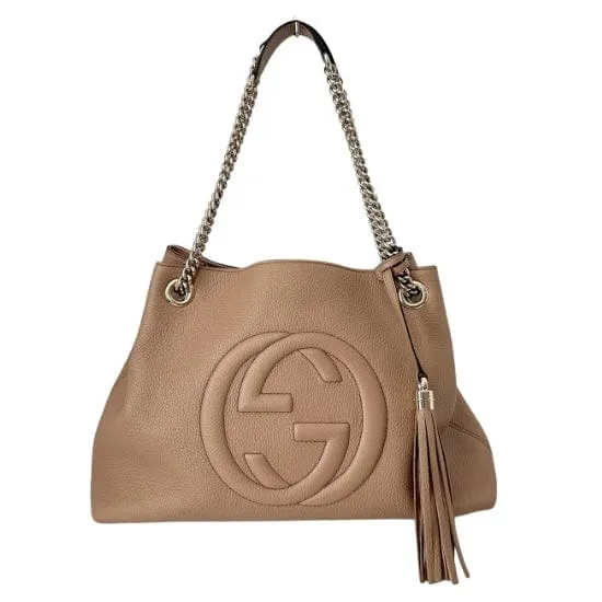 Gucci Leather Soho Medium Chain Shoulder Tote