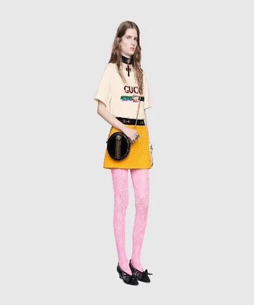 Gucci Ophidia Mini Round Shoulder Bag Black