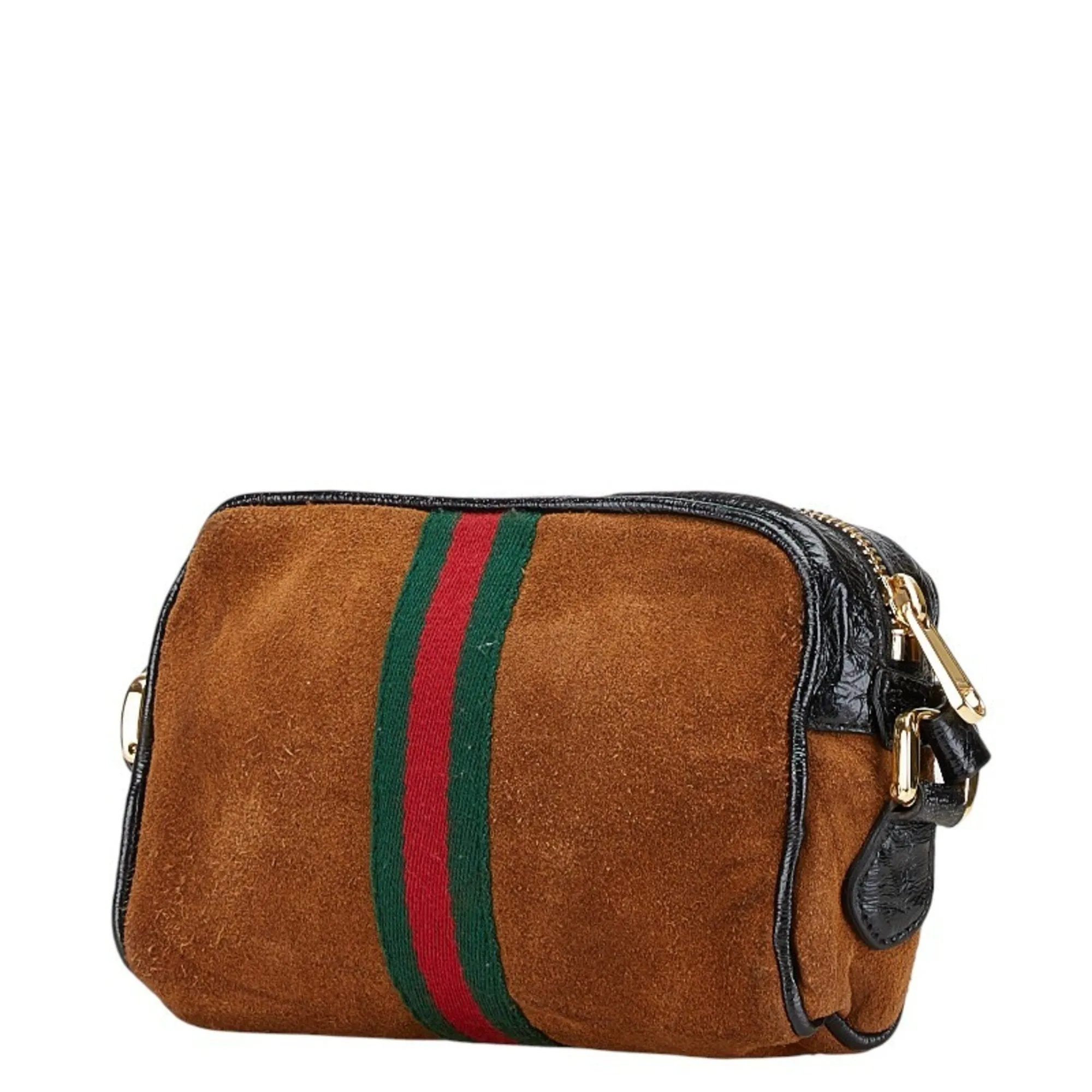 Gucci  Suede Leather Shoulder Bag (Pre-Owned)