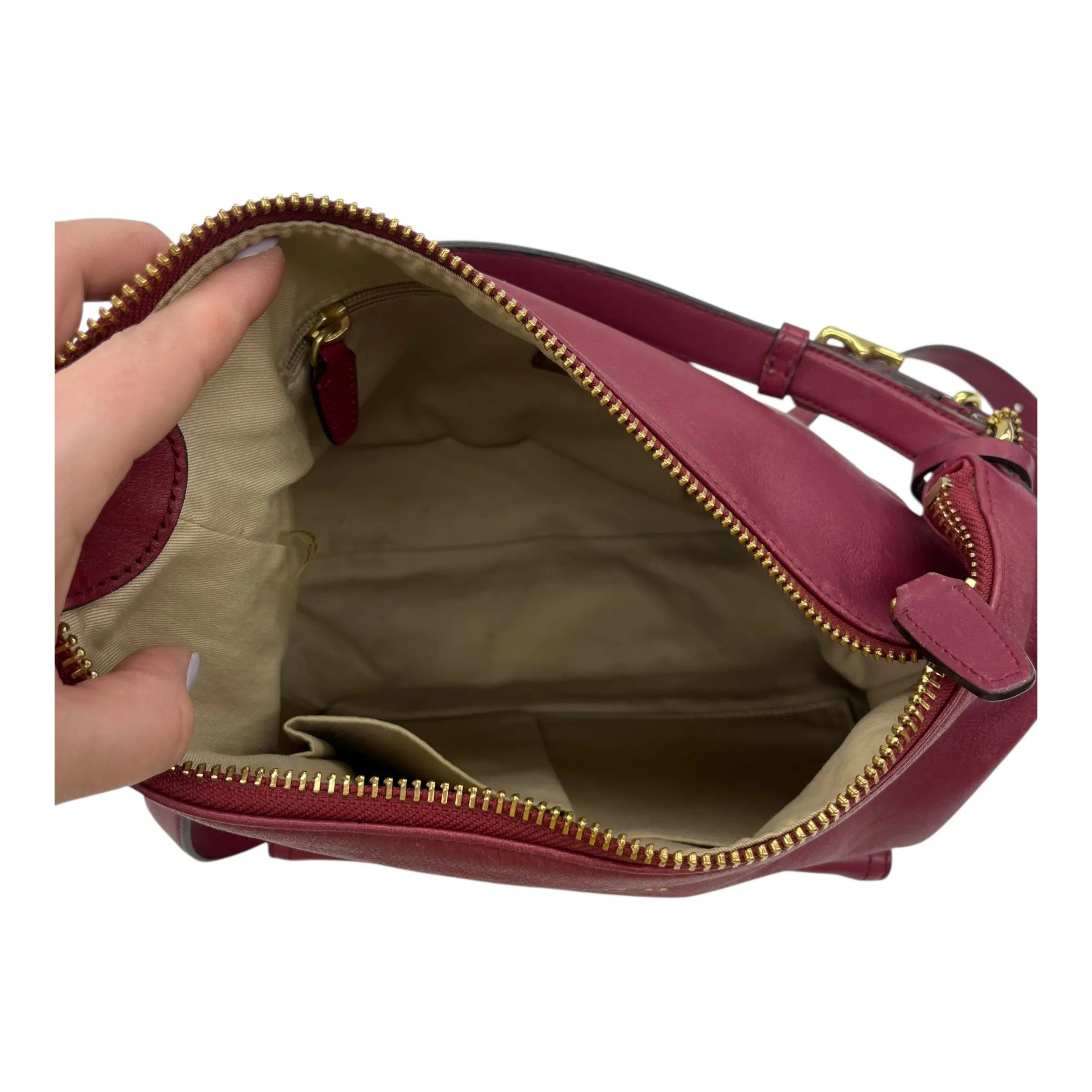 Handbag Designer By Coach In Red, Size:Large
