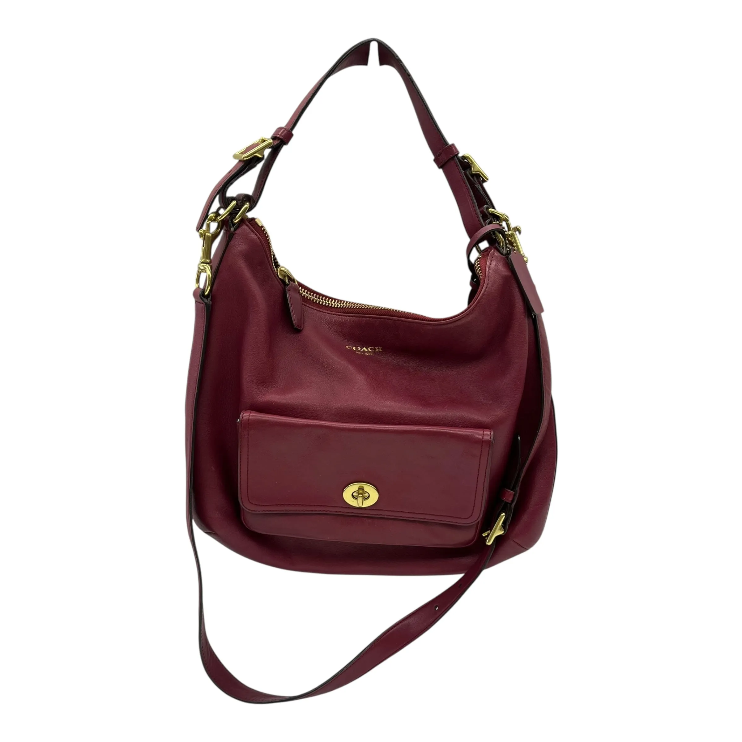 Handbag Designer By Coach In Red, Size:Large