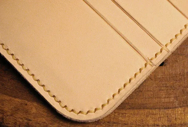 Handmade billfold leather wallet floral leather billfold wallet for men women