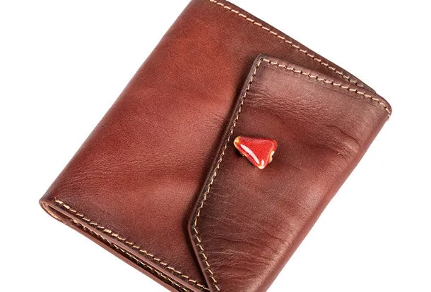 Handmade Genuine Leather Wallet billfold Leather Wallet Slim Bifold Wallet Bag For Women