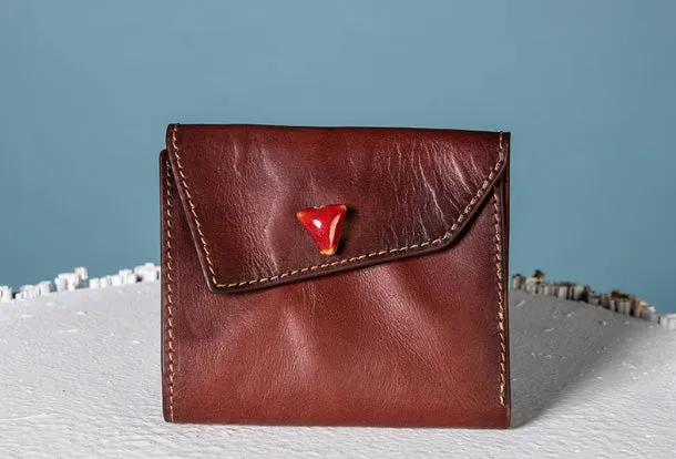 Handmade Genuine Leather Wallet billfold Leather Wallet Slim Bifold Wallet Bag For Women