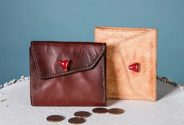 Handmade Genuine Leather Wallet billfold Leather Wallet Slim Bifold Wallet Bag For Women