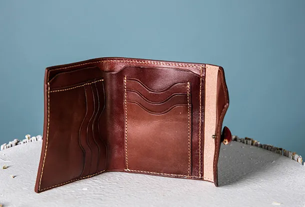 Handmade Genuine Leather Wallet billfold Leather Wallet Slim Bifold Wallet Bag For Women