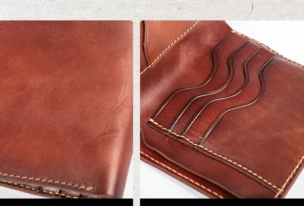 Handmade Genuine Leather Wallet billfold Leather Wallet Slim Bifold Wallet Bag For Women