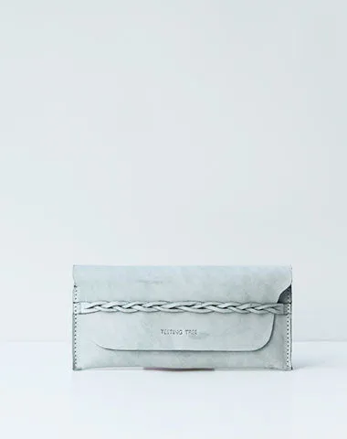 Handmade leather braided personalized custom clutch purse long wallet purse clutch women