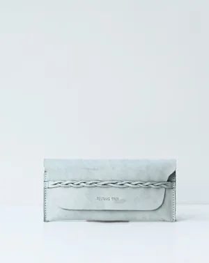 Handmade leather braided personalized custom clutch purse long wallet purse clutch women