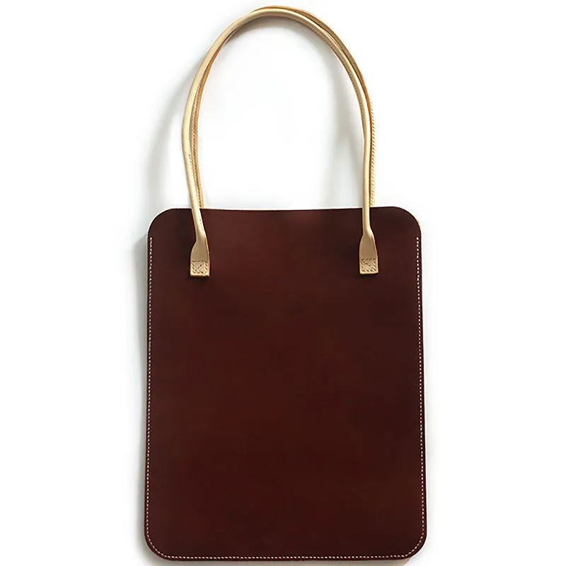 Handmade Leather Red Womens Slim Tote Shoulder Tote Bag for Women