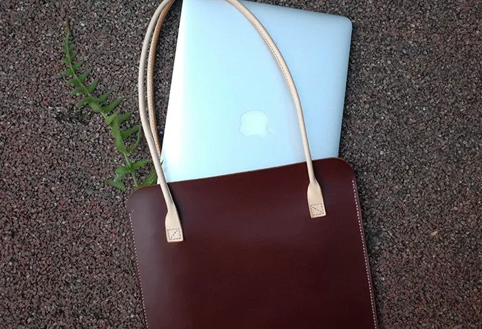 Handmade Leather Red Womens Slim Tote Shoulder Tote Bag for Women