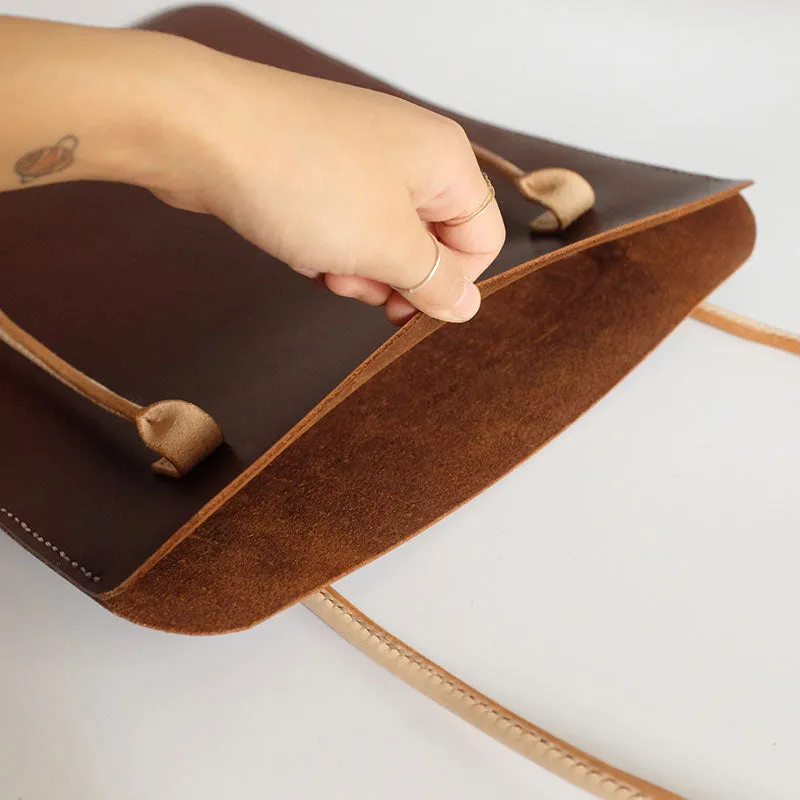 Handmade Leather Red Womens Slim Tote Shoulder Tote Bag for Women