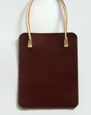 Handmade Leather Red Womens Slim Tote Shoulder Tote Bag for Women