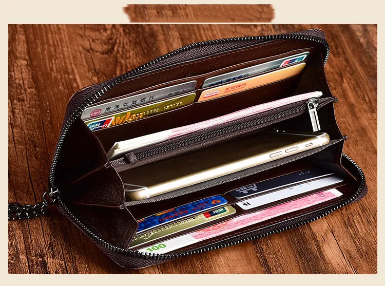 Handmade Leather Wristlet Wallet Womens Floral Zip Around Wallets Flowers Ladies Zipper Clutch Wallet for Women