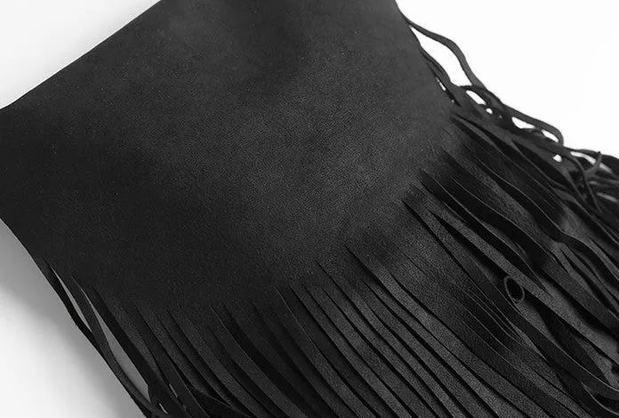Handmade WOMENs LEATHER Tassels Shoulder Bag Vintage Crossbody Purse With tassels