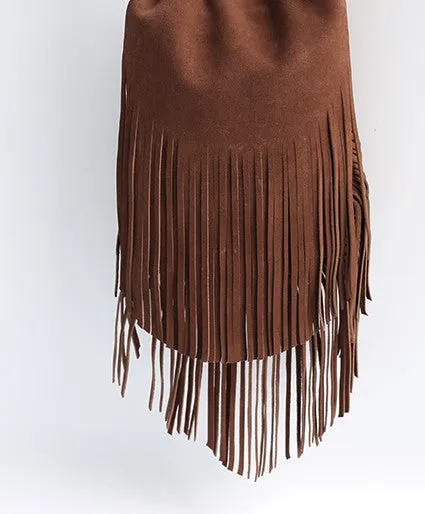 Handmade WOMENs LEATHER Tassels Shoulder Bag Vintage Crossbody Purse With tassels