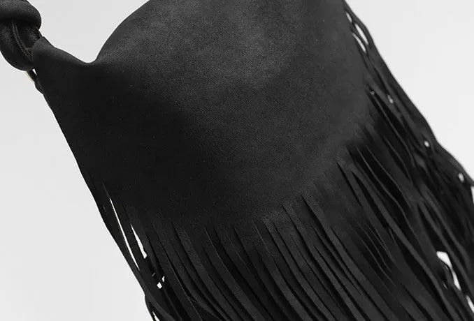 Handmade WOMENs LEATHER Tassels Shoulder Bag Vintage Crossbody Purse With tassels