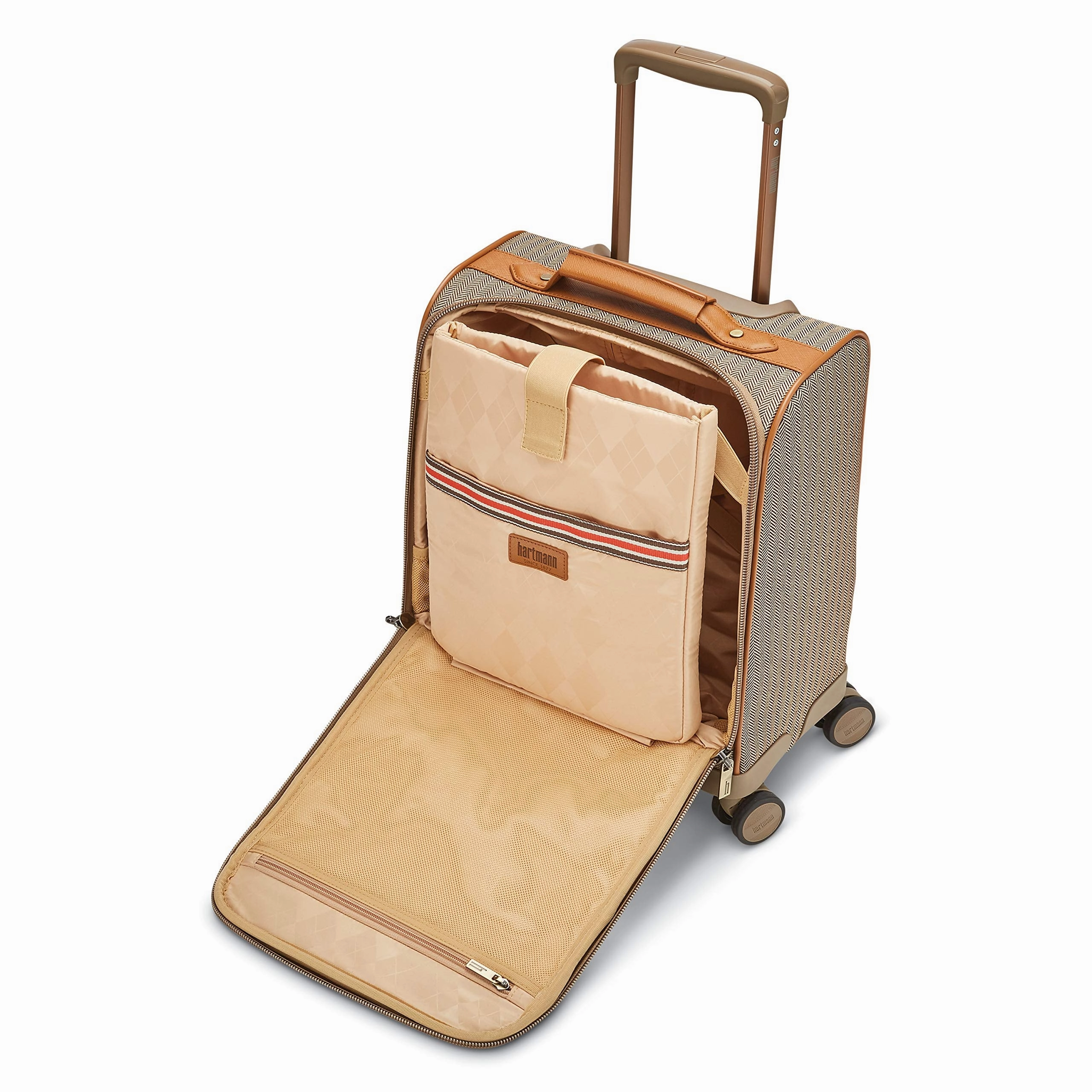 Hartmann Herringbone Deluxe Underseat Carry On Spinner, Terracotta