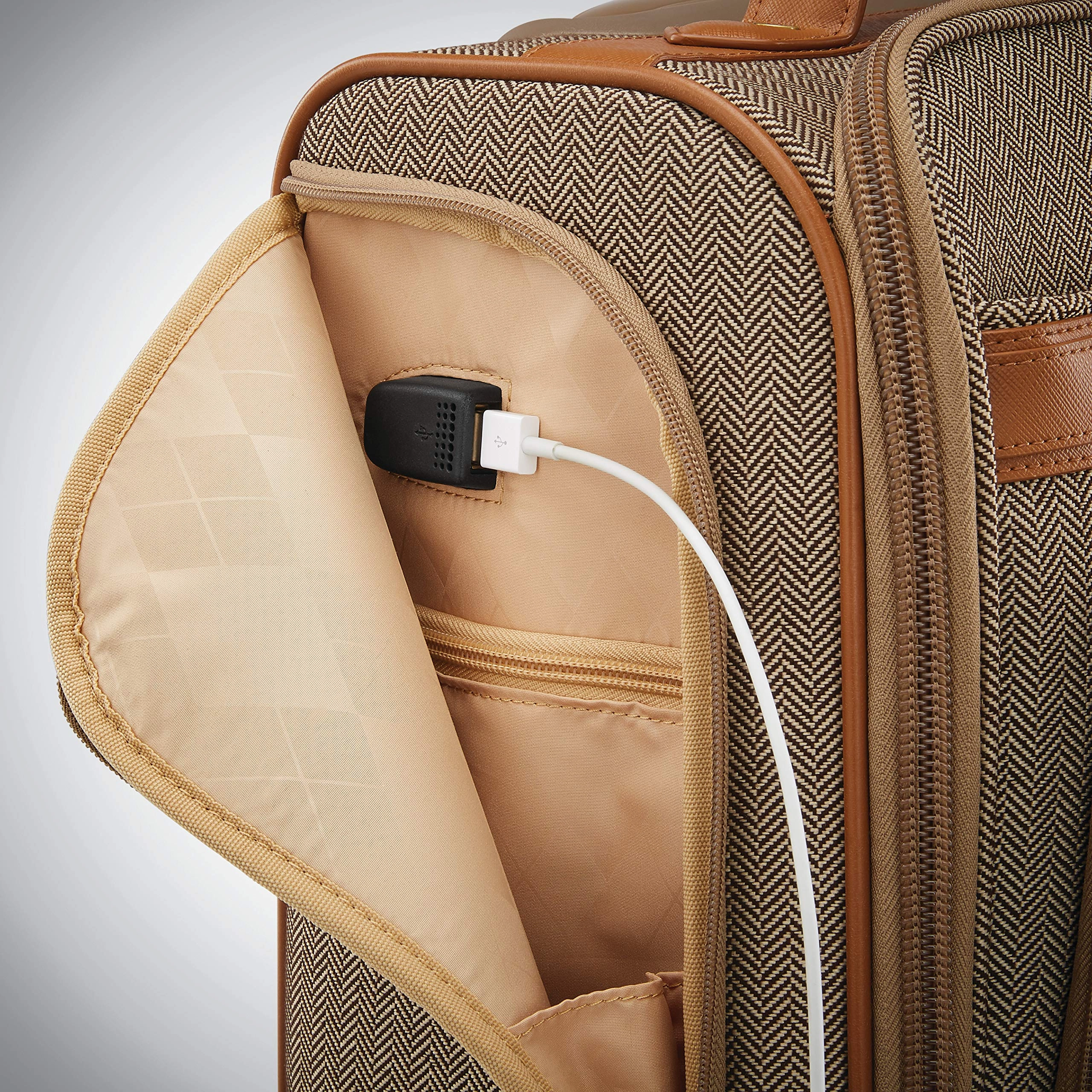 Hartmann Herringbone Deluxe Underseat Carry On Spinner, Terracotta