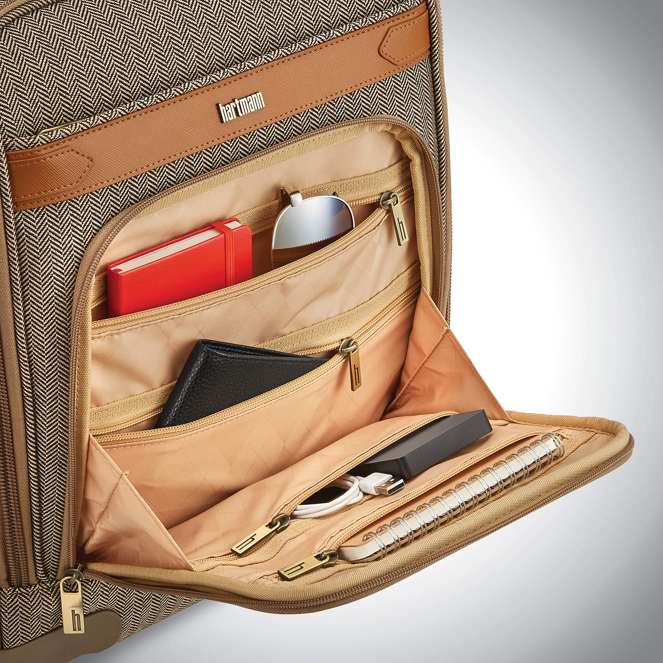 Hartmann Herringbone Deluxe Underseat Carry On Spinner, Terracotta