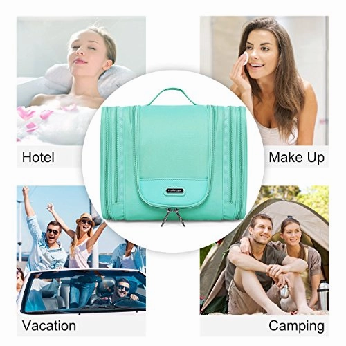 Heavy Duty Waterproof Hanging Toiletry Bag - Travel Cosmetic Makeup Bag for Women & Shaving Kit