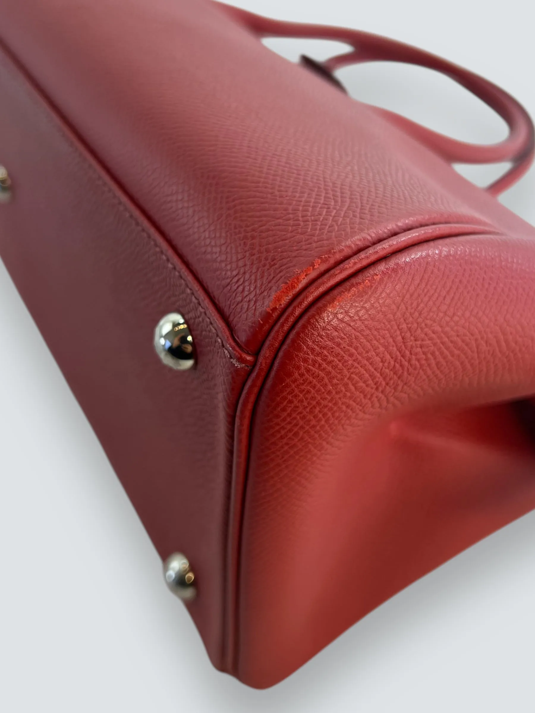 Hermes Red Leather Paris Bombay Handbag