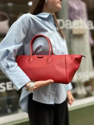 Hermes Red Leather Paris Bombay Handbag